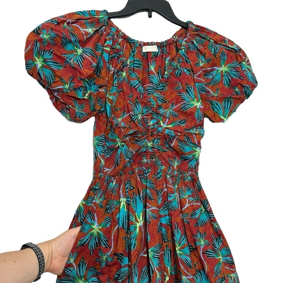 Ulla Johnson Cecile Midi Dress Tropical in Moon Flower Print size 2 puff sleeve - Picture 11 of 16